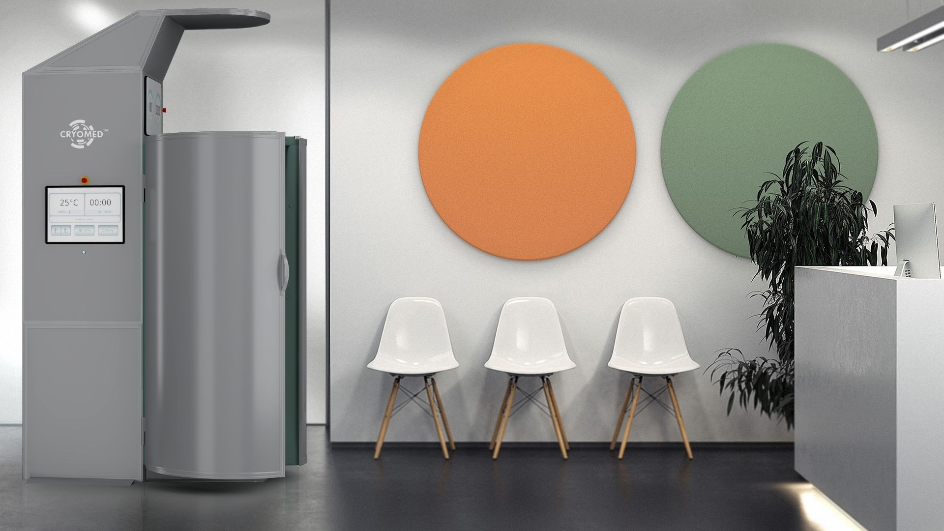 Cryosauna profissional Cryomed Pro para crioterapia de corpo inteiro